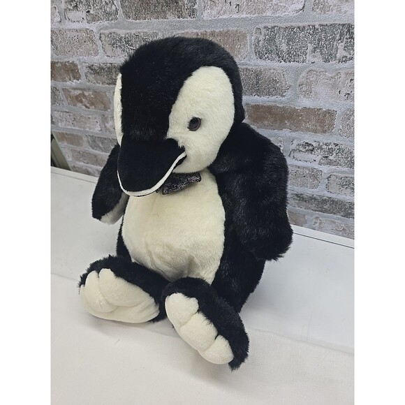 Wholesale Merchandisers Inc Black And White Penguin Plush With Bow Tie - Picture 2 of 12